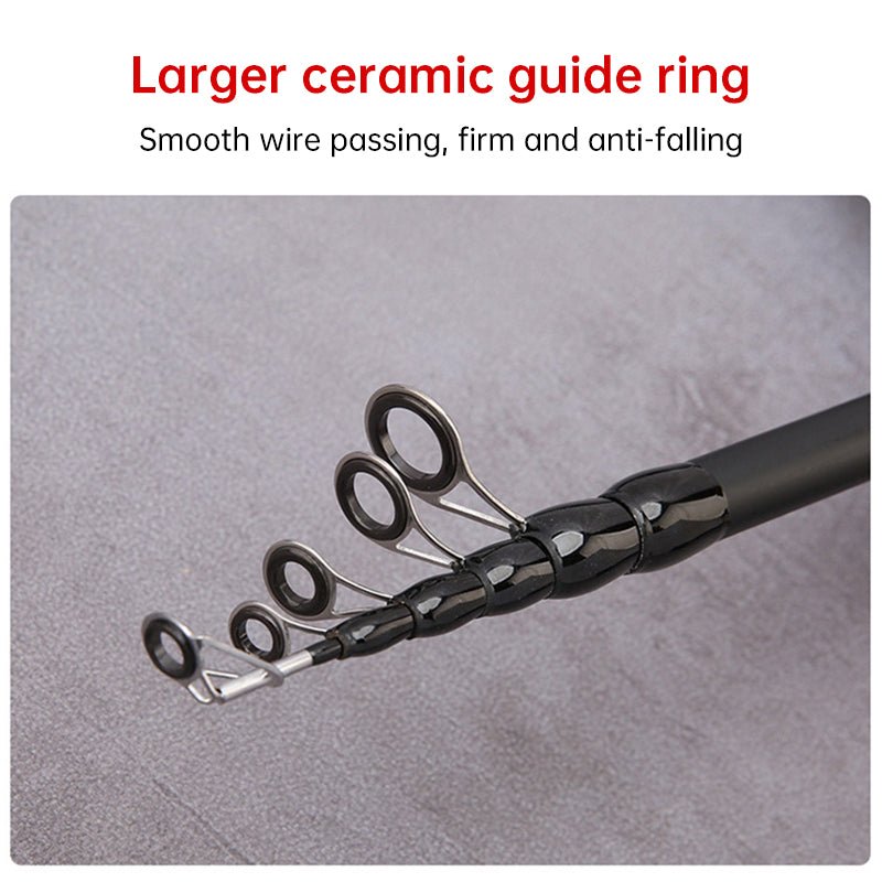 1.5 - 2.4M Telescopic Carbon Fishing Rod Rotary Baitcasting (8 - 25g) with Wooden Handle - Outdoors & Sports Tinker Time