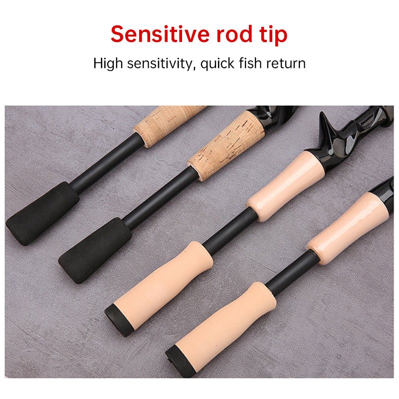 1.5 - 2.4M Telescopic Carbon Fishing Rod Rotary Baitcasting (8 - 25g) with Wooden Handle - Outdoors & Sports Tinker Time
