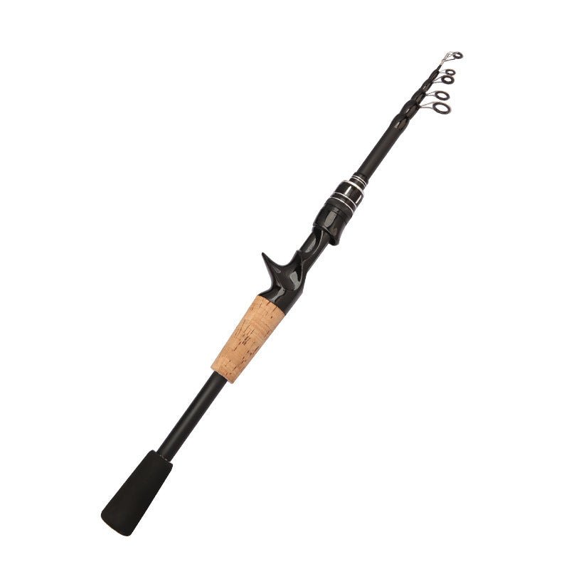 1.5 - 2.4M Telescopic Carbon Fishing Rod Rotary Baitcasting (8 - 25g) with Wooden Handle - Outdoors & Sports Tinker Time
