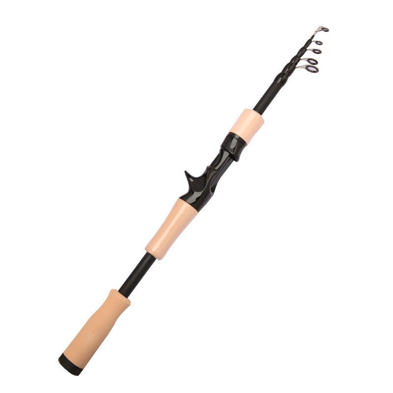 1.5 - 2.4M Telescopic Carbon Fishing Rod Rotary Baitcasting (8 - 25g) with Wooden Handle - Outdoors & Sports Tinker Time