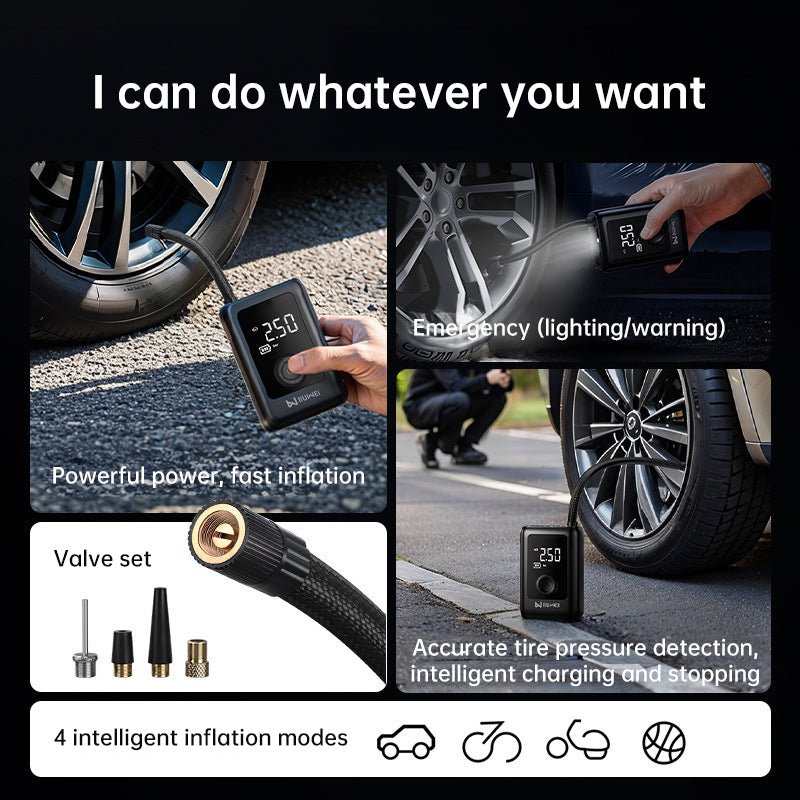 150PSI Rechargeable Electric Tire Pump with Light & LCD: for cars, bikes - Outdoors & Sports Tinker Time