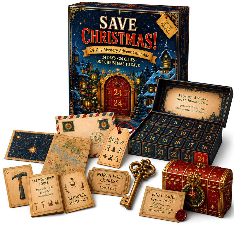 24-Day Mystery Adventure Advent Calendar – Christmas Puzzle Escape Room Game with 6 Themes, Daily Surprise Discovery - Outdoors & Sports Tinker Time
