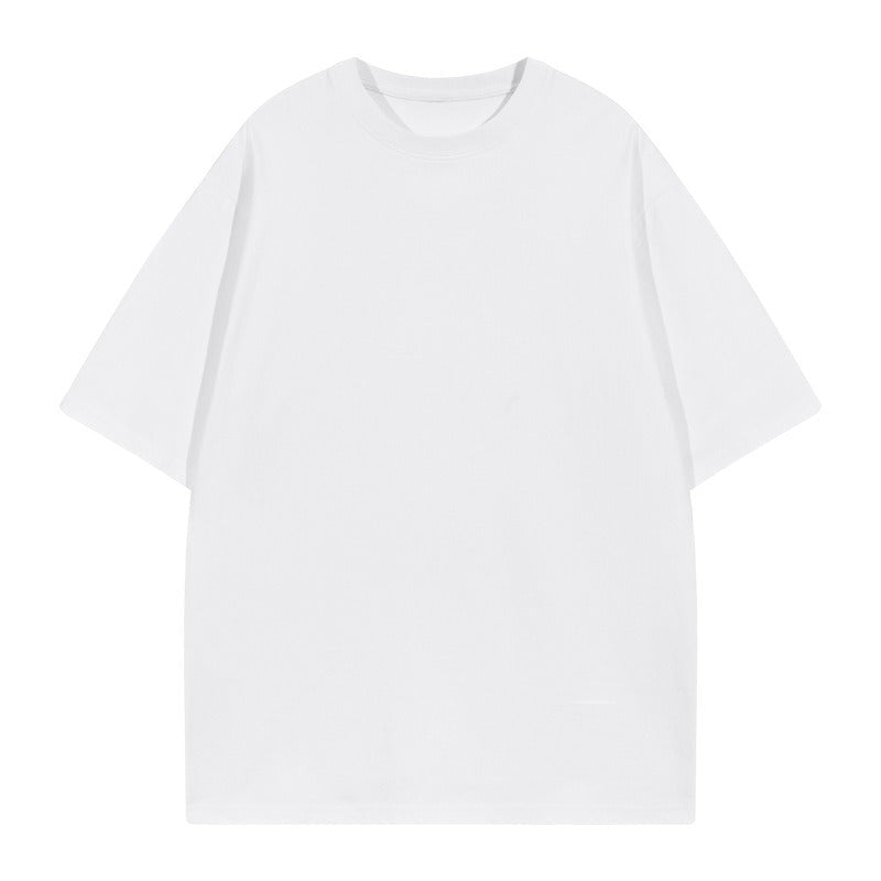 260G Pure Cotton Washed Old Short Sleeved Mens T Shirt Retro Fried Snowflake Mens and Womens Breathable Bottom Shirt - Outdoors & Sports Tinker Time