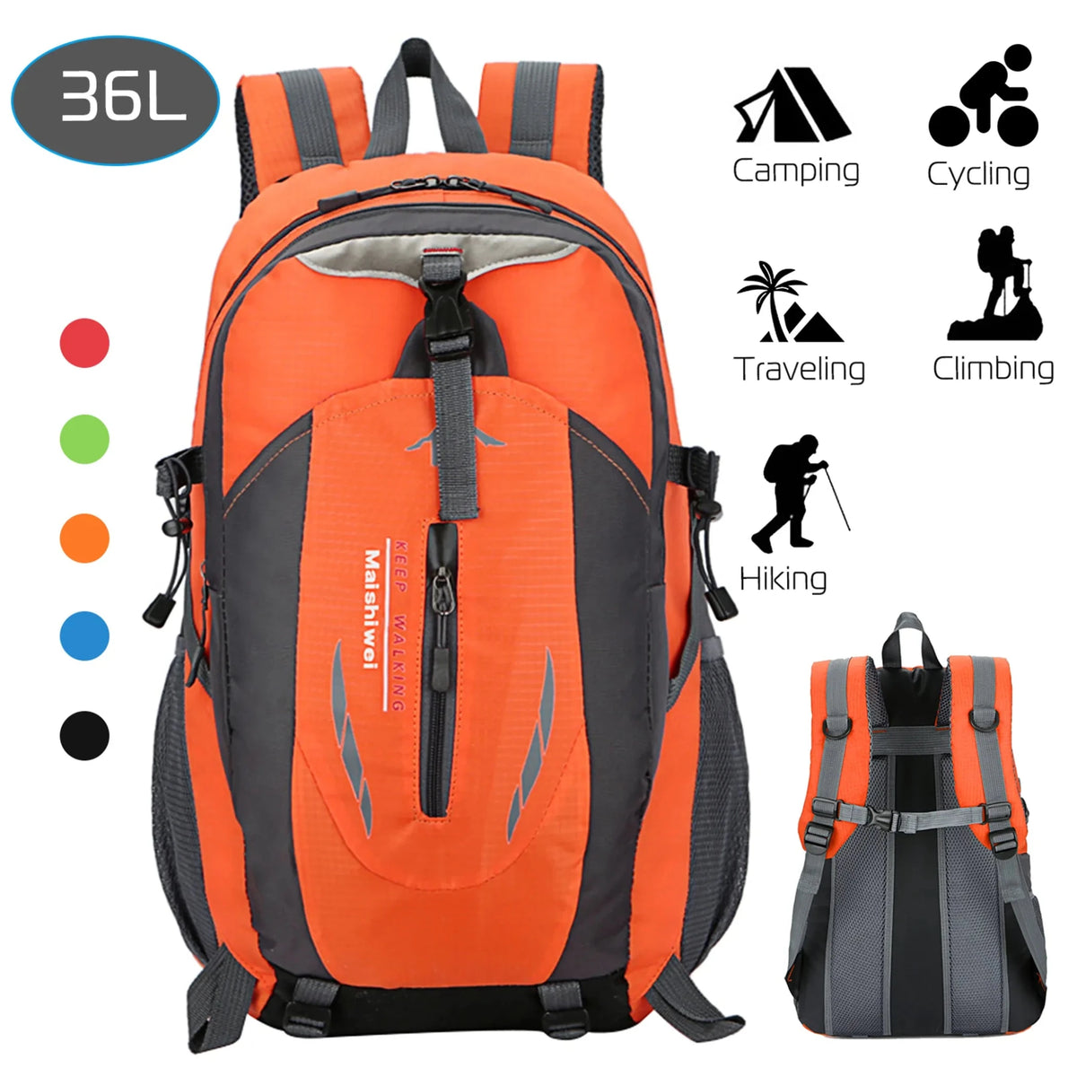 36L Outdoor Backpack Waterproof Daypack Travel - Outdoors & Sports Tinker Time