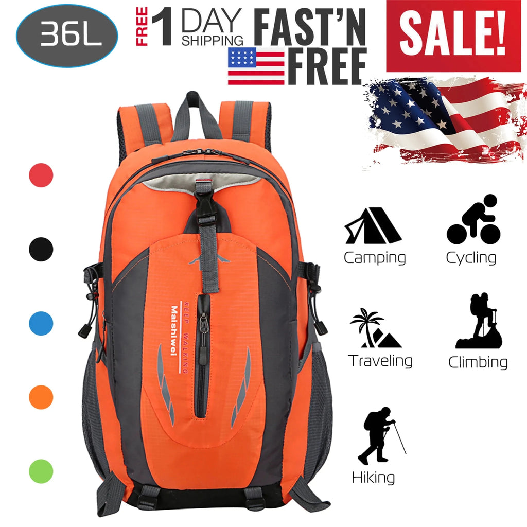 36L Outdoor Backpack Waterproof Daypack Travel - Outdoors & Sports Tinker Time