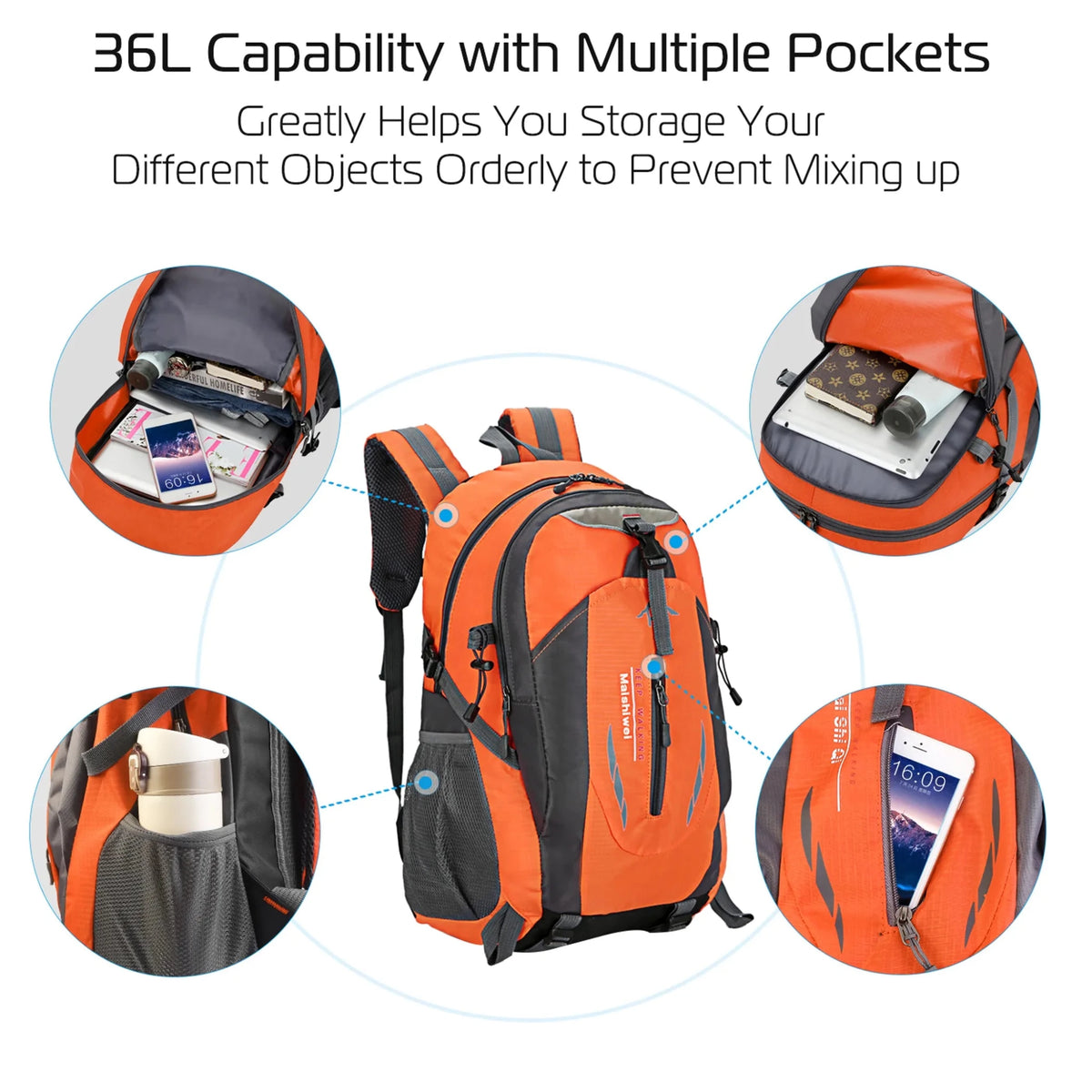 36L Outdoor Backpack Waterproof Daypack Travel - Outdoors & Sports Tinker Time