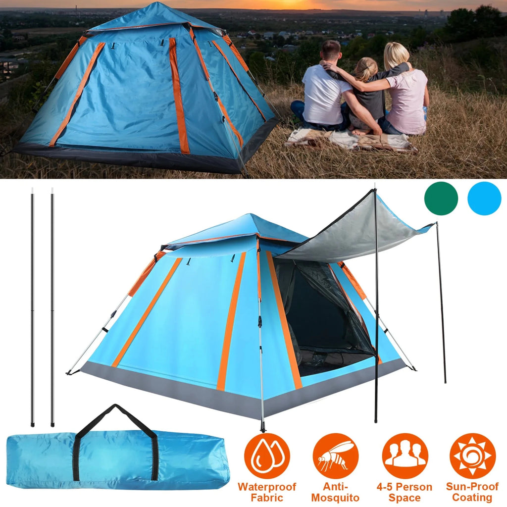 4-5 Person Camping Tent Outdoor Foldable Waterproof Tent - Outdoors & Sports Tinker Time