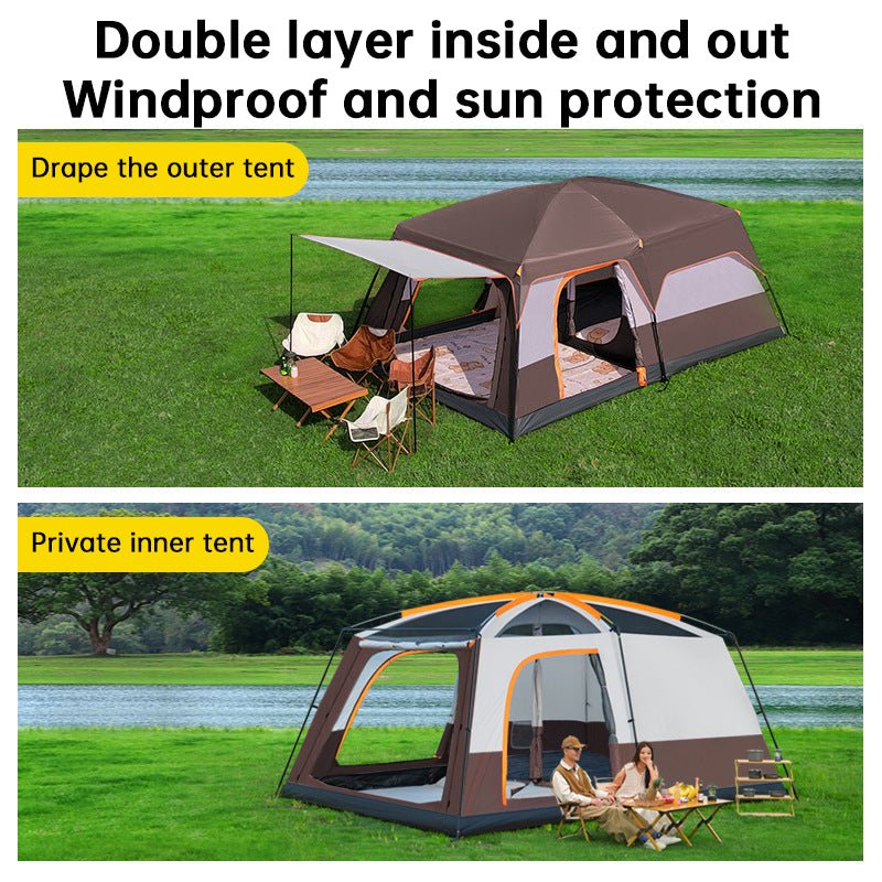 4-6 Person Family Camping Tent, Waterproof Portable Tent with Carry Bag for Car Camping - Outdoors & Sports Tinker Time