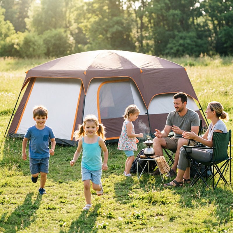 4-6 Person Family Camping Tent, Waterproof Portable Tent with Carry Bag for Car Camping - Outdoors & Sports Tinker Time