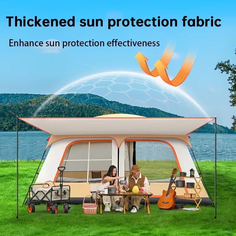 4-6 Person Family Camping Tent, Waterproof Portable Tent with Carry Bag for Car Camping - Outdoors & Sports Tinker Time