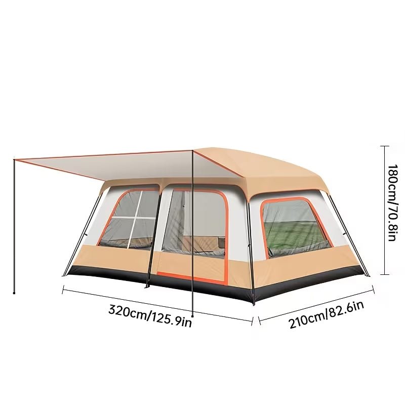 4-6 Person Family Camping Tent, Waterproof Portable Tent with Carry Bag for Car Camping - Outdoors & Sports Tinker Time