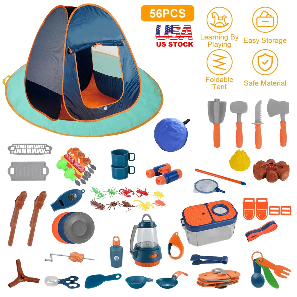 56Pcs Kids Camping Toy Set - Outdoors & Sports Tinker Time