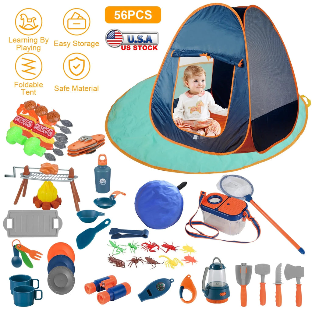 56Pcs Kids Camping Toy Set - Outdoors & Sports Tinker Time
