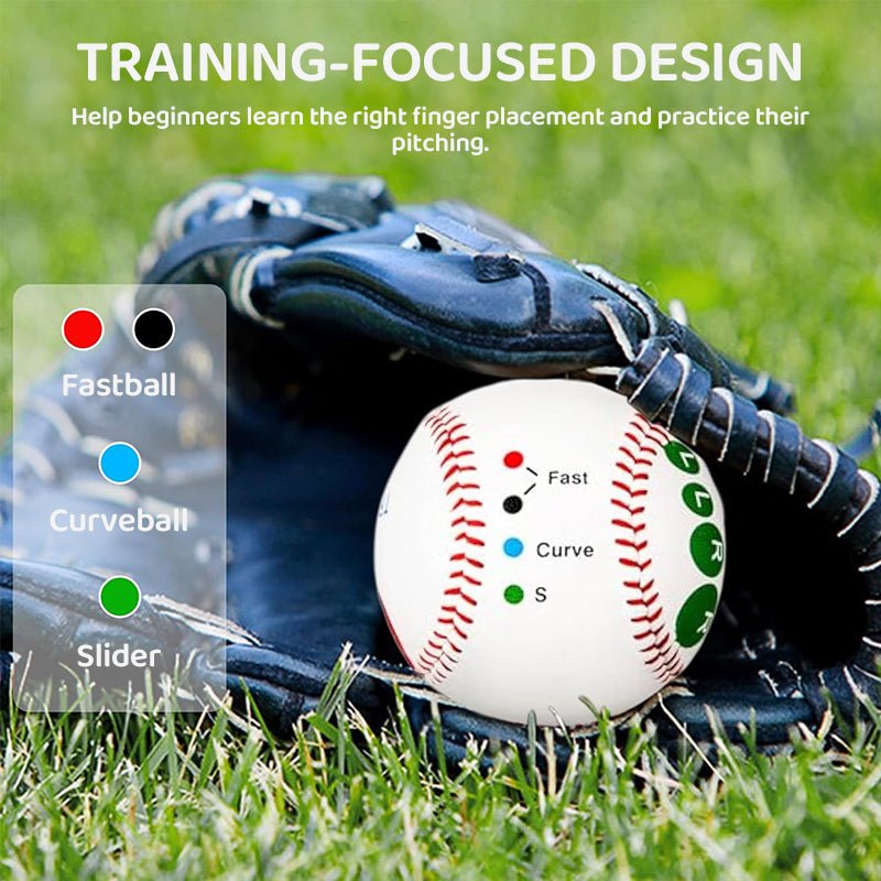 9 Inch Competition Training Baseball with Finger Placement Markers Games Practice Baseball Training Aid for Pitching - Outdoors & Sports Tinker Time