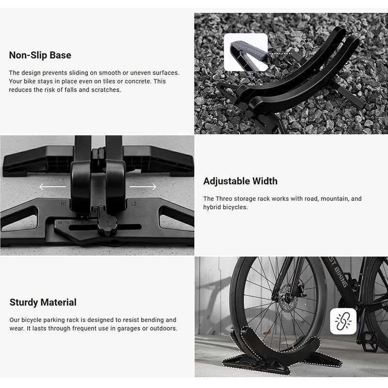 Adjustable Floor Bike Rack for Garage – MTB & Road Bike Parking, Display & Support Stand - Outdoors & Sports Tinker Time