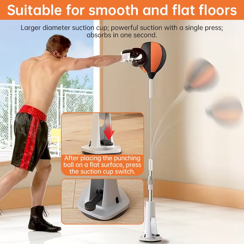 Adjustable Height Freestanding Punching Bag (45-67 Inches) - Reflex Training Ball for Boxing, Home Gym & Fitness - Outdoors & Sports Tinker Time