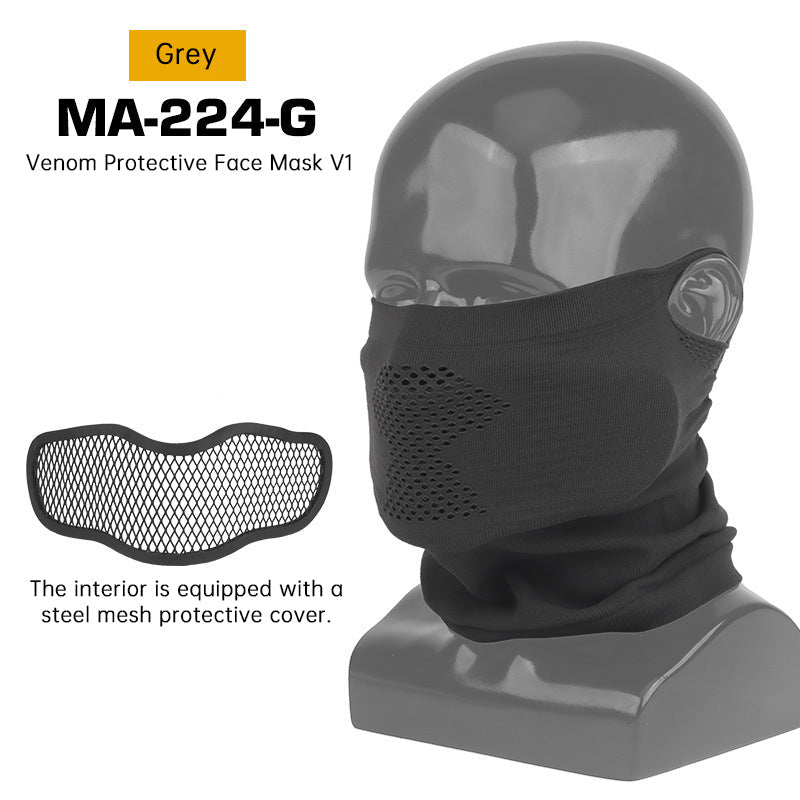 Airsoft Steel Mesh Mask with Neck Gaiter - Tactical Half Face Protection for Paintball & Cosplay - Outdoors & Sports Tinker Time