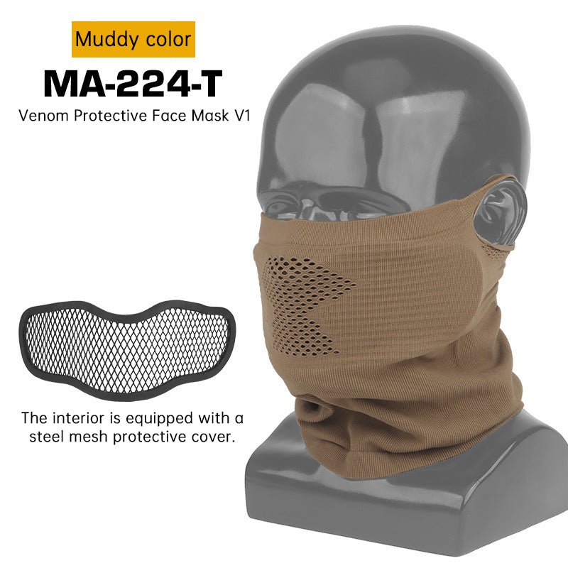 Airsoft Steel Mesh Mask with Neck Gaiter - Tactical Half Face Protection for Paintball & Cosplay - Outdoors & Sports Tinker Time