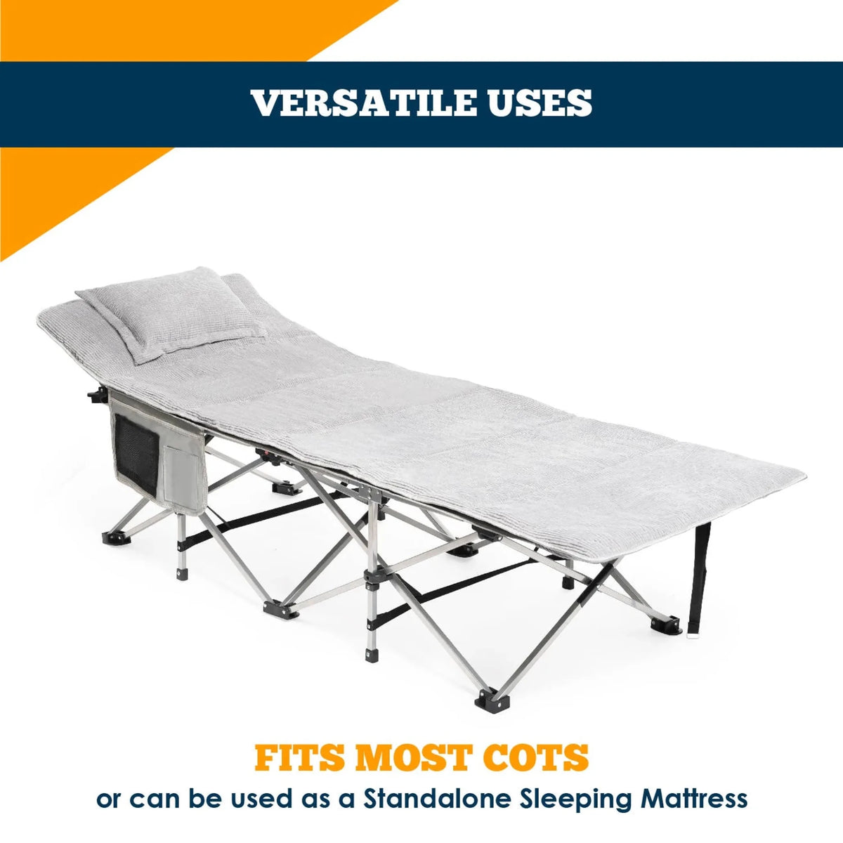 Alpcour Camping Cot Mattress Pad and Pillow - Outdoors & Sports Tinker Time