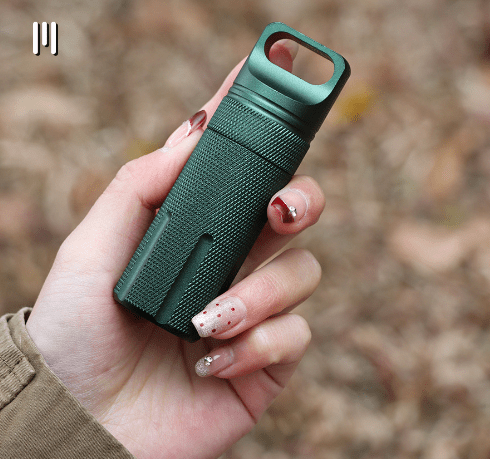 Aluminum alloy fully sealed EDC waterproof tank outdoor survival equipment waterproof compartment flat head waterproof storage b - Outdoors & Sports Tinker Time