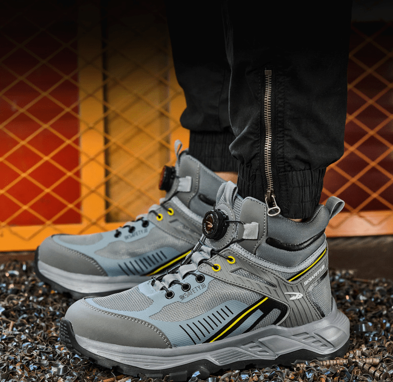 Anti smashing and anti piercing steel toe cap construction site wear-resistant high top work boots - Outdoors & Sports Tinker Time