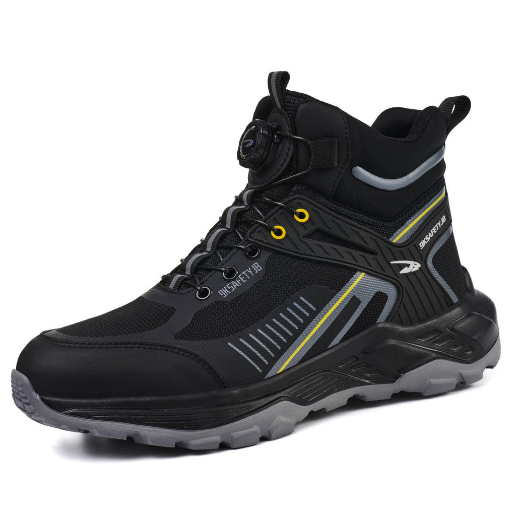 Anti smashing and anti piercing steel toe cap construction site wear-resistant high top work boots - Outdoors & Sports Tinker Time