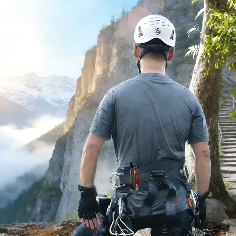 Arborist Climbing Harness with Quickdraw Carabiners for Rock Climbing & High-Altitude Rescue - Outdoors & Sports Tinker Time