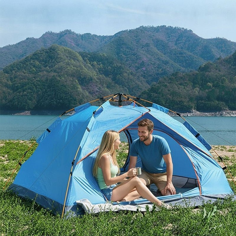 Automatic Pop Up Camping Tent 3-4 Person, Instant Setup Waterproof UV Protection Sun Shelter for Beach Fishing Outdoor - Outdoors & Sports Tinker Time