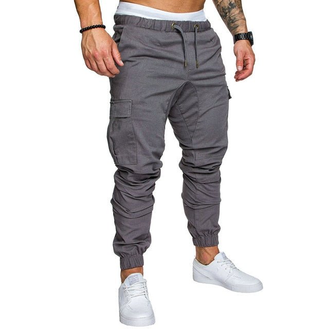 Autumn Men Pants Hip Hop Harem Joggers Pants New Male Trousers Mens Joggers Solid Multi-pocket Pants Sweatpants - Outdoors & Sports Tinker Time