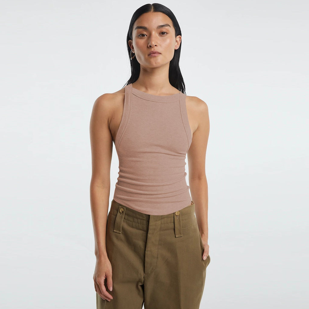 Backless Sleeveless Ribbed Knit Inner and Outer Wear BM Top for Women - Outdoors & Sports Tinker Time