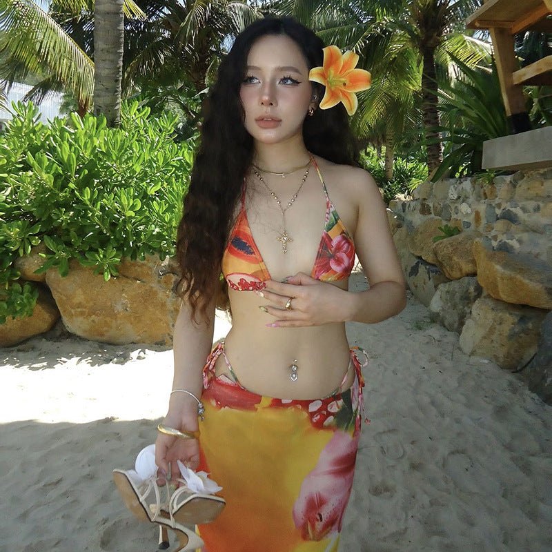 Beach Vacation Swimwear Women's Sexy Three-Piece Set - Outdoors & Sports Tinker Time