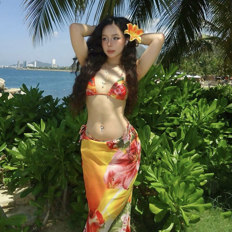 Beach Vacation Swimwear Women's Sexy Three-Piece Set - Outdoors & Sports Tinker Time