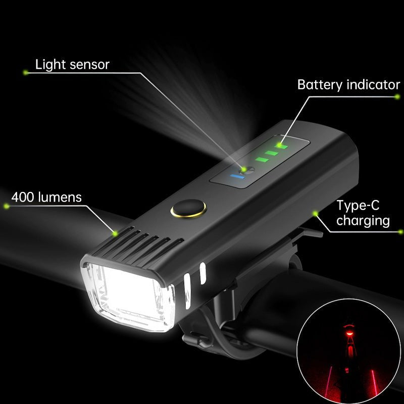 Bike headlight, bike flashlight, LED mountain bike torch, bike taillight, light sensor, cycling headlamp, bike accessories - Outdoors & Sports Tinker Time