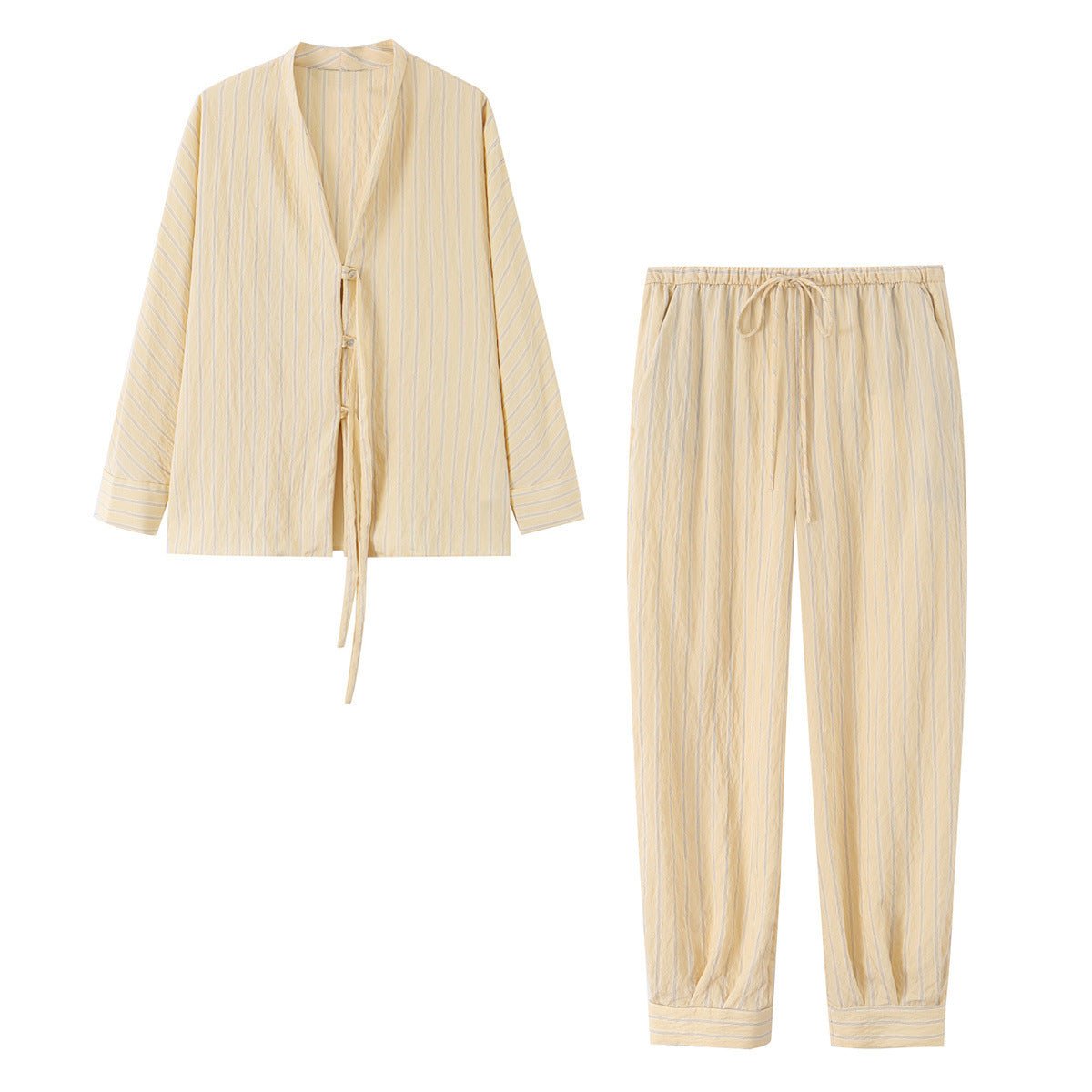 Bow tie striped shirt+pants set for women - Outdoors & Sports Tinker Time