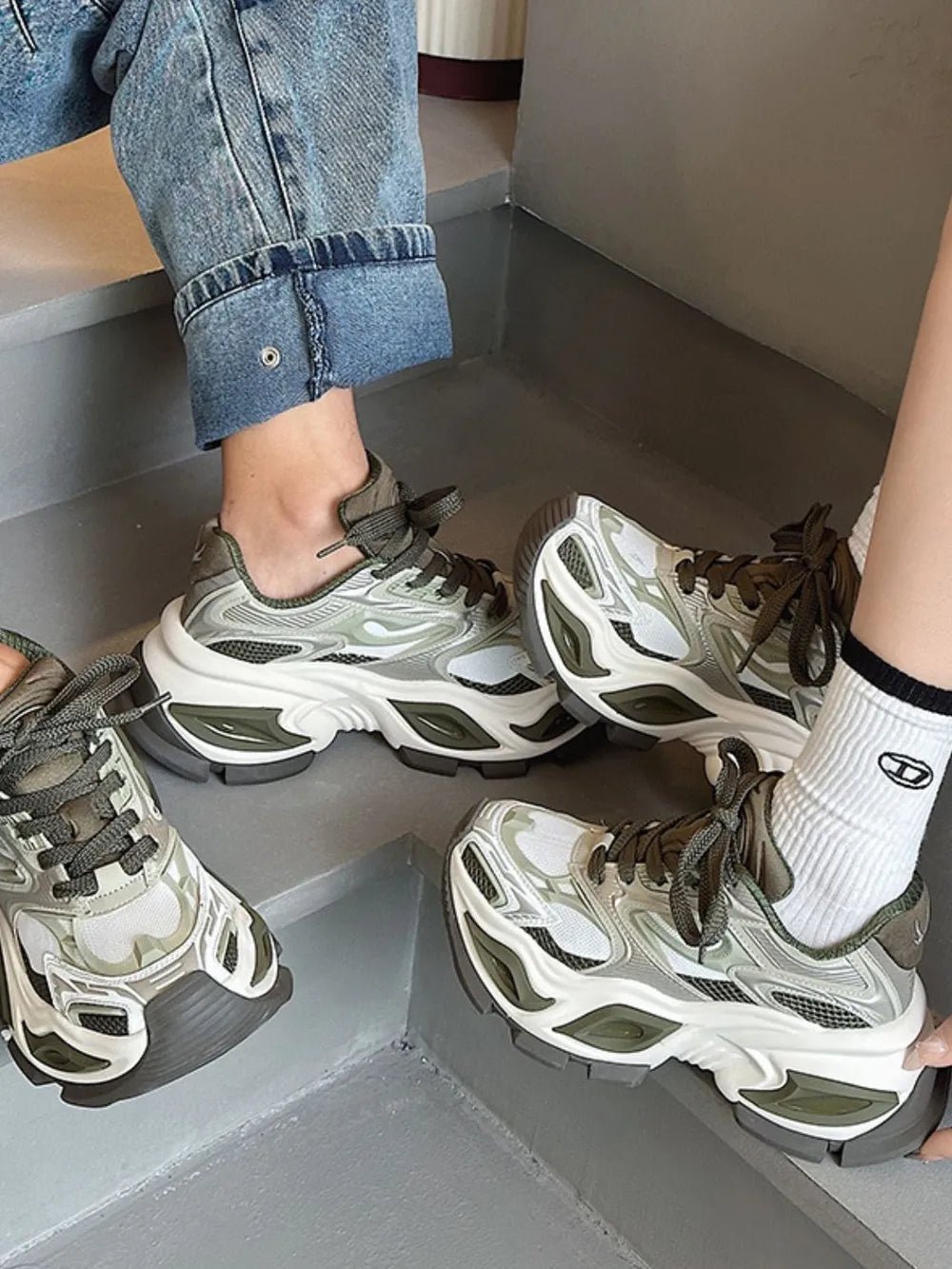 Breathable Chunky Platform Sneakers - Outdoors & Sports Tinker Time