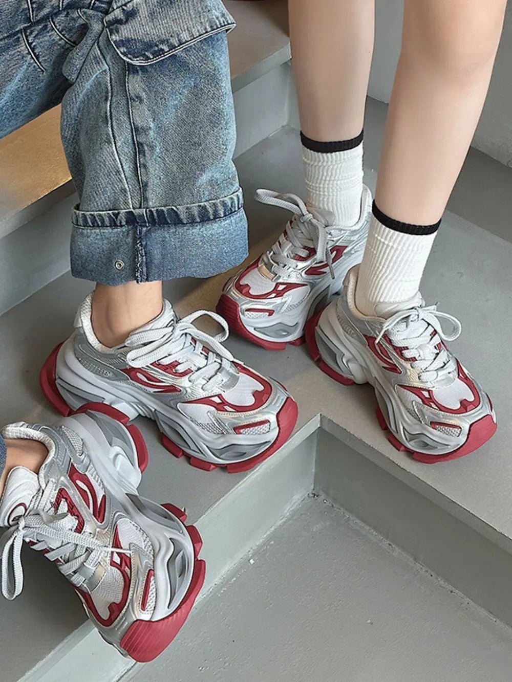 Breathable Chunky Platform Sneakers - Outdoors & Sports Tinker Time