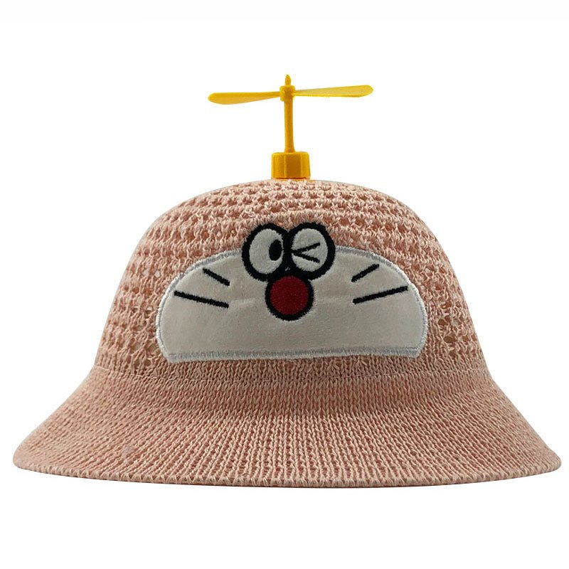 Cartoon Jingle Cat Fisherman Hat Summer Sun Protection Hat Boys And Girls Bamboo Dragonfly Breathable Fisherman Hat - Outdoors & Sports Tinker Time