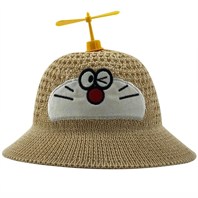 Cartoon Jingle Cat Fisherman Hat Summer Sun Protection Hat Boys And Girls Bamboo Dragonfly Breathable Fisherman Hat - Outdoors & Sports Tinker Time