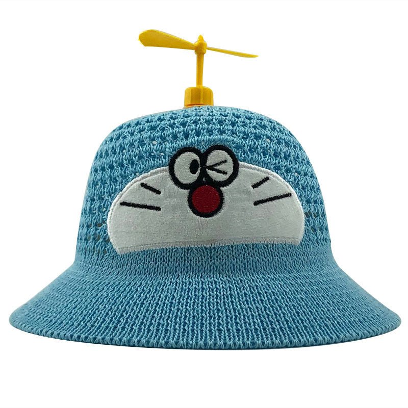 Cartoon Jingle Cat Fisherman Hat Summer Sun Protection Hat Boys And Girls Bamboo Dragonfly Breathable Fisherman Hat - Outdoors & Sports Tinker Time