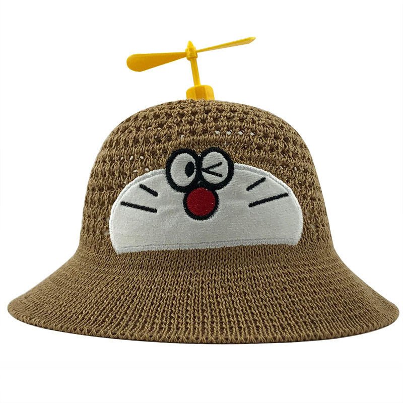 Cartoon Jingle Cat Fisherman Hat Summer Sun Protection Hat Boys And Girls Bamboo Dragonfly Breathable Fisherman Hat - Outdoors & Sports Tinker Time