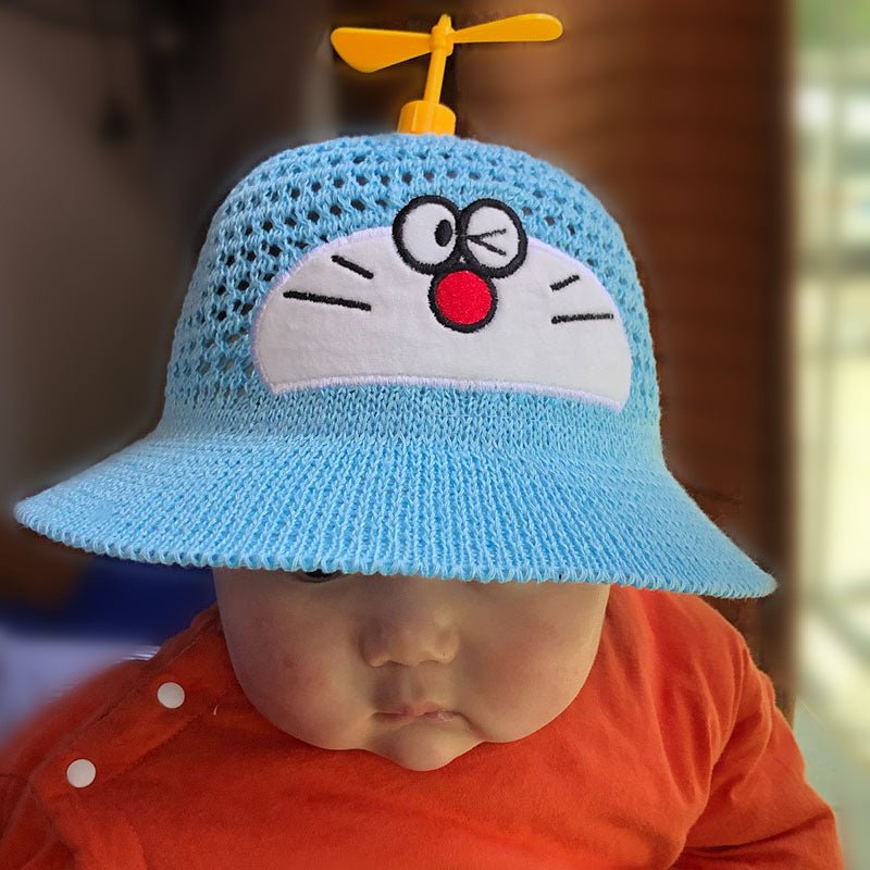 Cartoon Jingle Cat Fisherman Hat Summer Sun Protection Hat Boys And Girls Bamboo Dragonfly Breathable Fisherman Hat - Outdoors & Sports Tinker Time