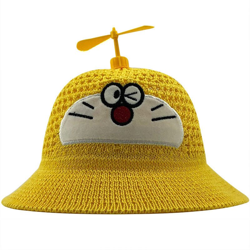Cartoon Jingle Cat Fisherman Hat Summer Sun Protection Hat Boys And Girls Bamboo Dragonfly Breathable Fisherman Hat - Outdoors & Sports Tinker Time
