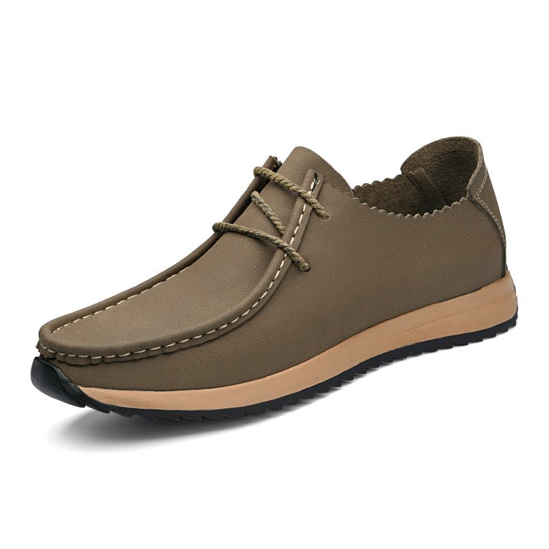 Casual breathable lace up lazy shoes retro leather shoes for men - Outdoors & Sports Tinker Time
