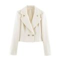 Casual double breasted double row two button suit jacket for women - Outdoors & Sports Tinker Time