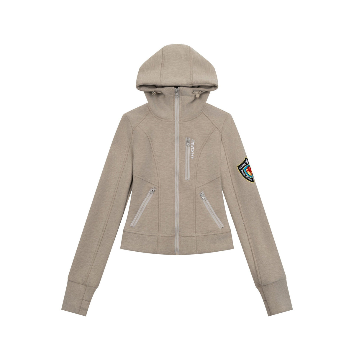 Casual Sporty Zipper Hooded Slim Cropped Jacket for Women - Outdoors & Sports Tinker Time