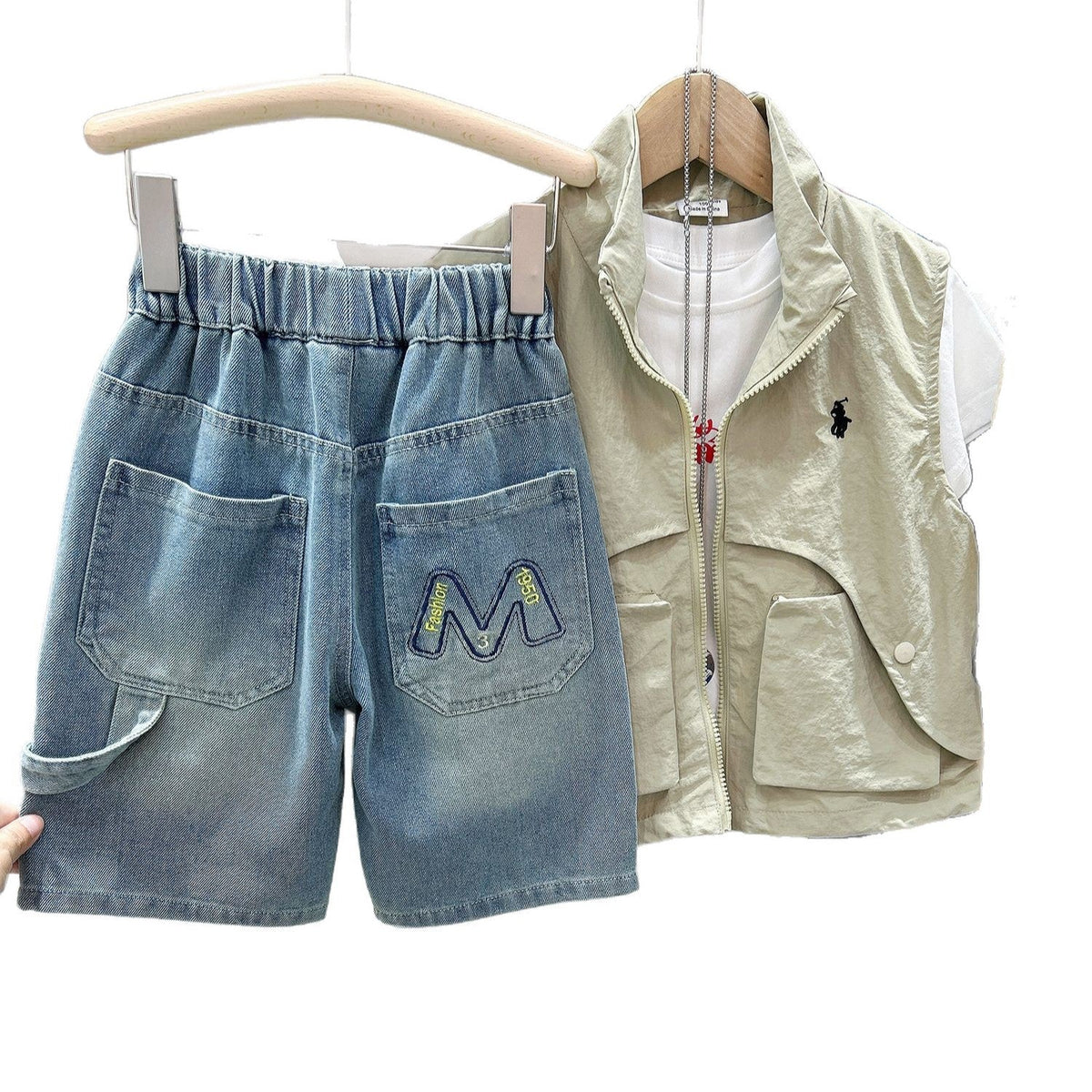 Casual Washed Denim Shorts for Boys Kids Summer Cotton Pants Mid-Length Five-Quarter Pants Wholesale - Outdoors & Sports Tinker Time