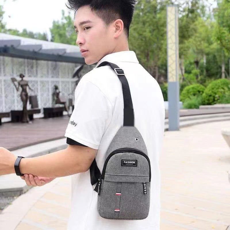 Chest Pack Outdoor Hiking Cycling Single Shoulder Crossbody Canvas Chest Bag Outdoor Sports Bag Street Fashion Men's Backpack - Outdoors & Sports Tinker Time