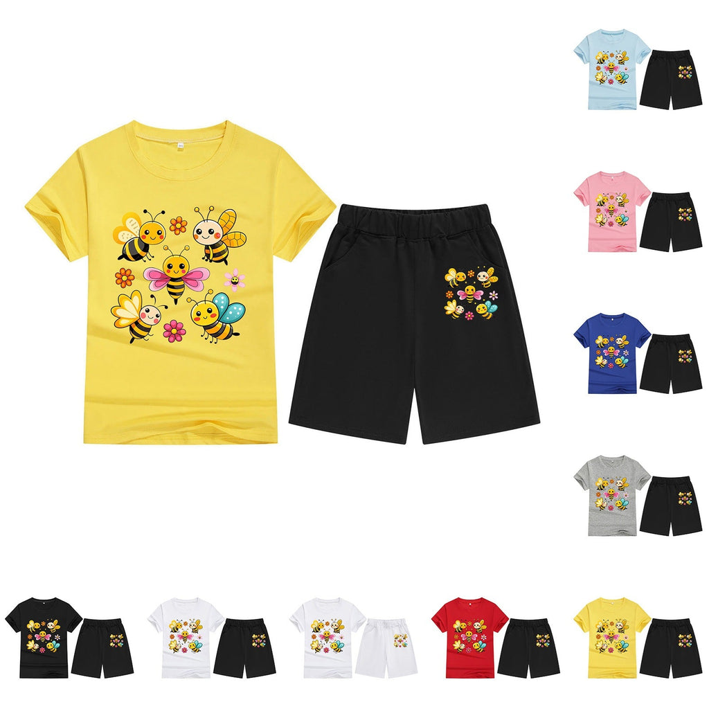 Children's T-Shirt Short Sleeve Candy Color Comfortable Kids Round Neck T-Shirt Printed Picture Pattern Embroidered Print - Outdoors & Sports Tinker Time