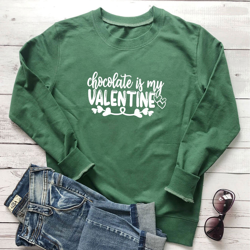 Chocolate Is My Valentine Printed Hoodie - Outdoors & Sports Tinker Time