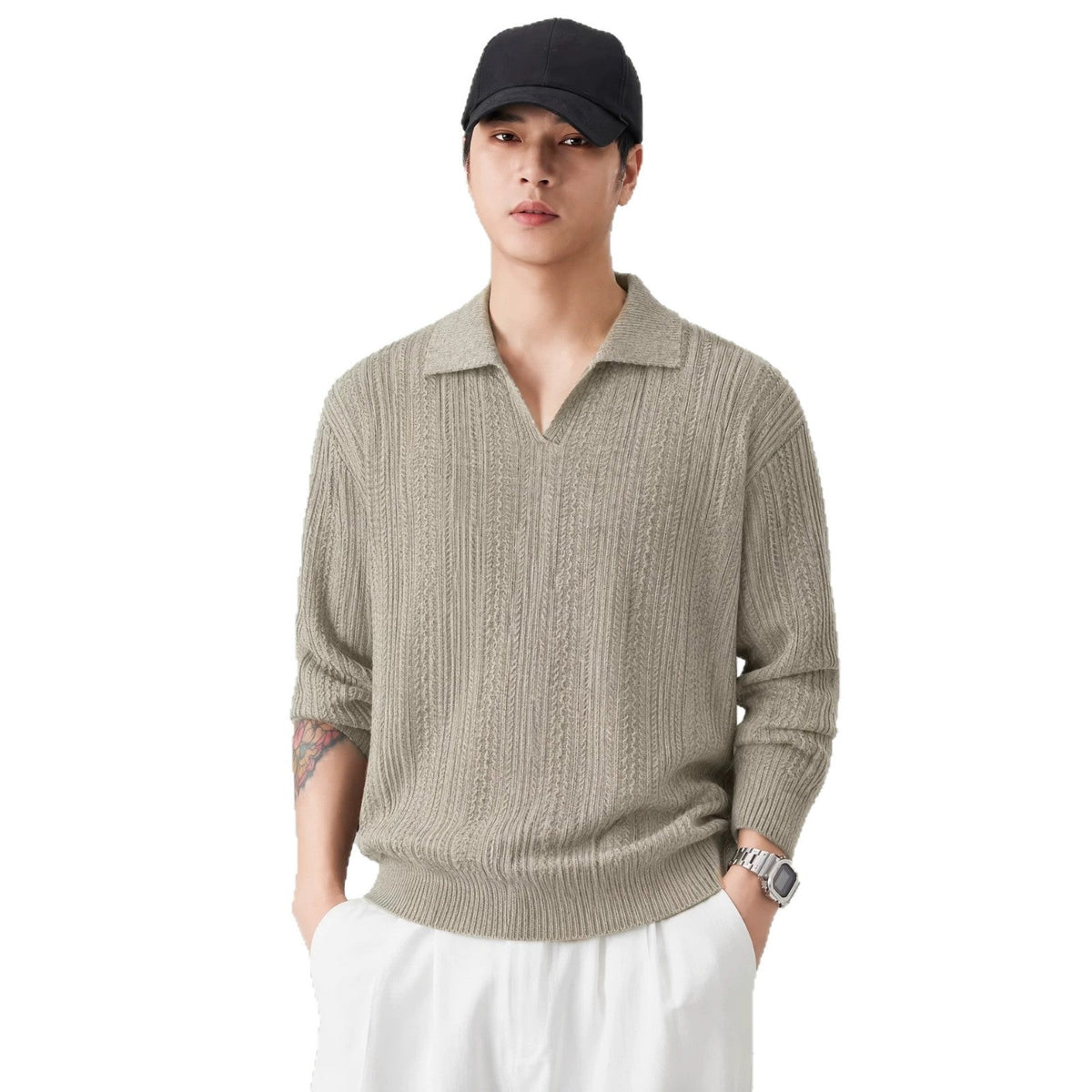 Collar long sleeved woolen man - Outdoors & Sports Tinker Time
